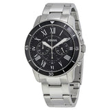 Fossil Grant Sport Chronograph Black Dial Silver Steel Strap Watch for Men - FS5236 Buy Now By Fossil