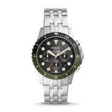 Fossil FB-01 Chronograph Black Dial Silver Steel Strap Watch for Men - FS5864 Buy Now By Fossil