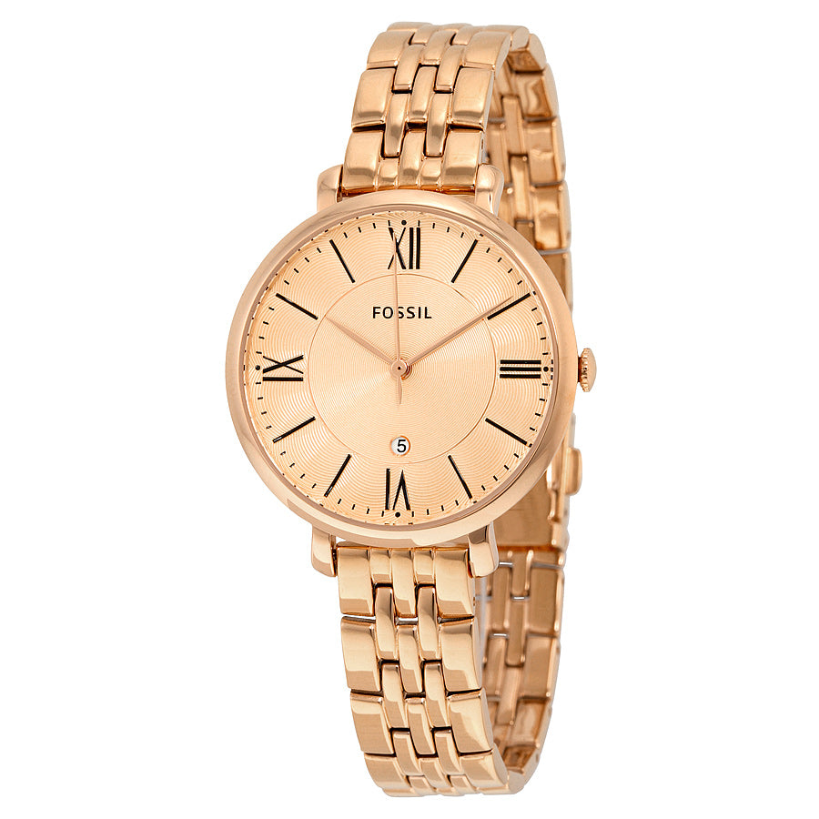 Fossil Jacqueline Rose Gold Dial Rose Gold Steel Strap Watch for Women - ES3435 Buy Now By Fossil