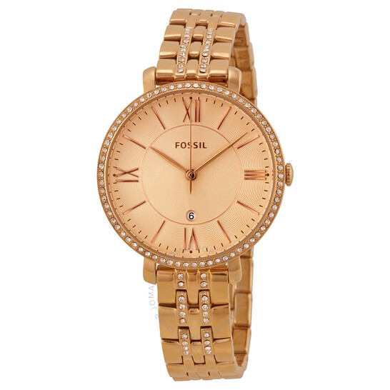 Fossil Jacqueline Rose Gold Dial Rose Gold Steel Strap Watch for Women - ES3546 Buy Now By Fossil