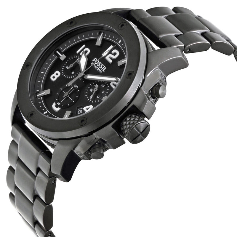 Fossil Machine Chronograph Black Dial Black Steel Strap Watch for Men - FS4927 Buy Now By Fossil