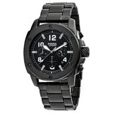 Fossil Machine Chronograph Black Dial Black Steel Strap Watch for Men - FS4927 Buy Now By Fossil