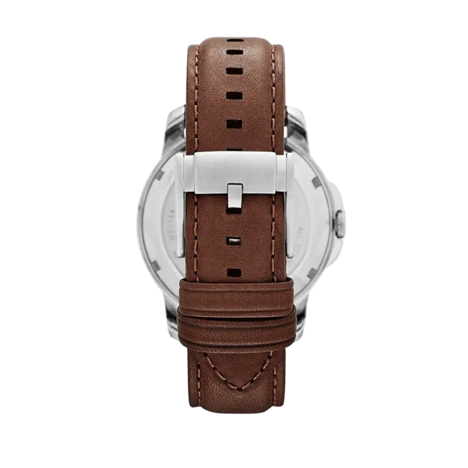 Fossil Grant Twist Multi-Function White Dial Brown Leather Strap Watch for Men - ME1144 Buy Now By Fossil