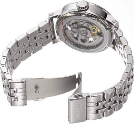 Fossil Boyfriend Automatic Skeleton Silver Dial Silver Steel Strap Watch for Women - ME3067 Buy Now By Fossil