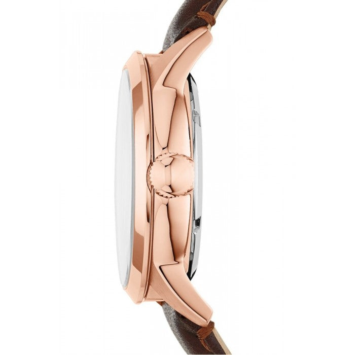 Fossil Townsman Automatic Skeleton White Dial Brown Leather Strap Watch for Men - ME3078 Buy Now By Fossil