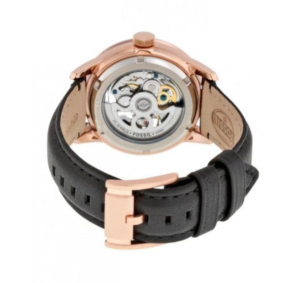 Fossil Townsman Automatic Skeleton Black Dial Black Leather Strap Watch for Men - ME3084 Buy Now By Fossil