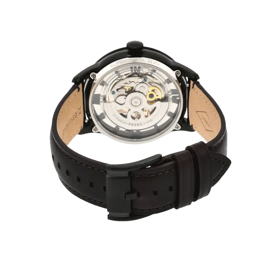 Fossil Townsman Automatic Skeleton Brown Dial Brown Leather Strap Watch for Men - ME3098 Buy Now By Fossil