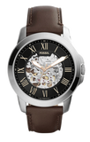Fossil Grant Automatic Skeleton Black Dial Brown Leather Strap Watch for Men - ME3100 Buy Now By Fossil
