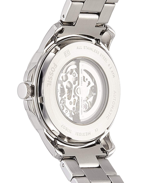 Fossil Grant Automatic Skeleton Black Dial Silver Steel Strap Watch for Men - ME3103 Buy Now By Fossil