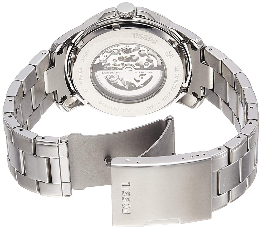 Fossil Grant Automatic Skeleton Black Dial Silver Steel Strap Watch for Men - ME3103 Buy Now By Fossil