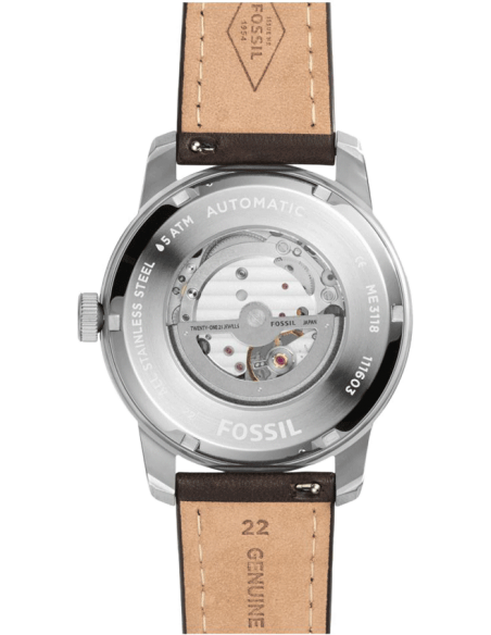 Fossil Pilot 54 Automatic Black Dial Brown Leather Strap Watch for Men - ME3118 Buy Now By Fossil