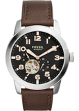 Fossil Pilot 54 Automatic Black Dial Brown Leather Strap Watch for Men - ME3118 Buy Now By Fossil
