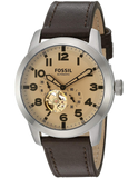 Fossil Pilot 54 Automatic Cream Dial Brown Leather Strap Watch for Men - ME3119 Buy Now By Fossil