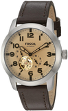 Fossil Pilot 54 Automatic Cream Dial Brown Leather Strap Watch for Men - ME3119 Buy Now By Fossil