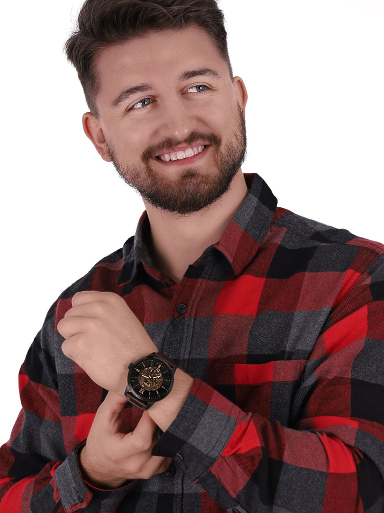 Fossil Townsman Automatic Black Dial Brown Leather Strap Watch for Men - ME3155 Buy Now By Fossil