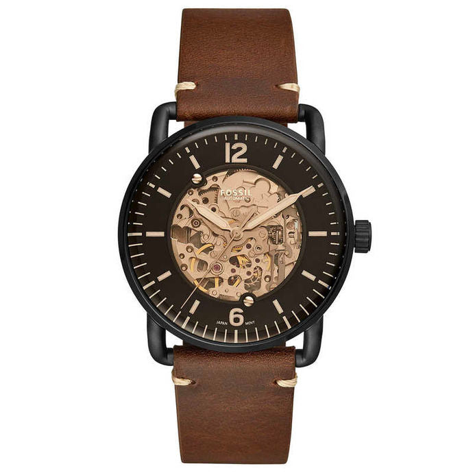 Fossil Commuter Automatic Black Dial Brown Leather Strap Watch for Men - ME3158 Buy Now By Fossil