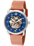 Fossil Commuter Automatic Skeleton Blue Dial Brown Leather Strap Watch for Men - ME3159 Buy Now By Fossil