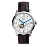 Fossil Townsman Automatic Chronograph White Dial Blue Leather Strap Watch for Men - ME3167 Buy Now By Fossil