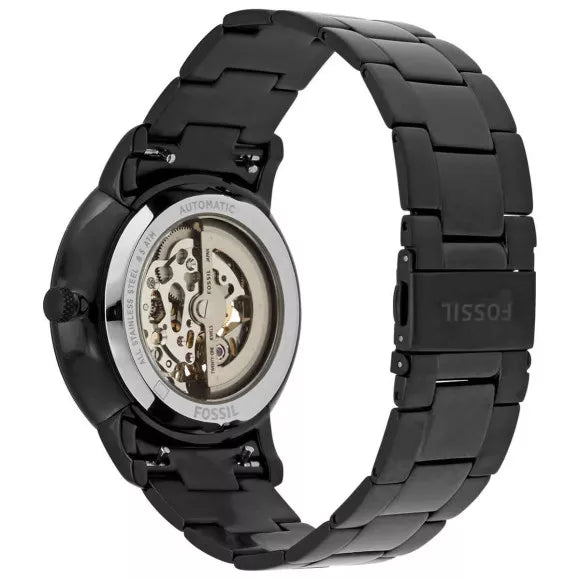 Fossil Neutra Automatic Skeleton Black Dial Black Steel Strap Watch for Men - ME3183 Buy Now By Fossil