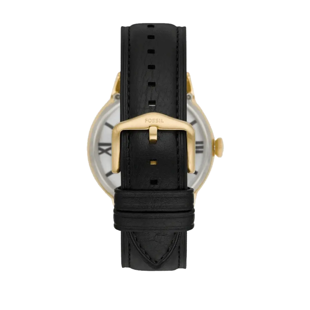 Fossil Townsman Automatic Skeleton Black Dial Black Leather Strap Watch for Men - ME3210 Buy Now By Fossil