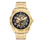 Fossil Bronson Automatic Skeleton Black Dial Gold Steel Strap Watch for Men - ME3257 Buy Now By Fossil