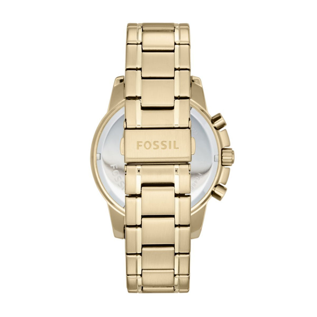 Fossil Dean Chronograph Champagne Dial Gold Steel Strap Watch for Men - FS4867 Buy Now By Fossil