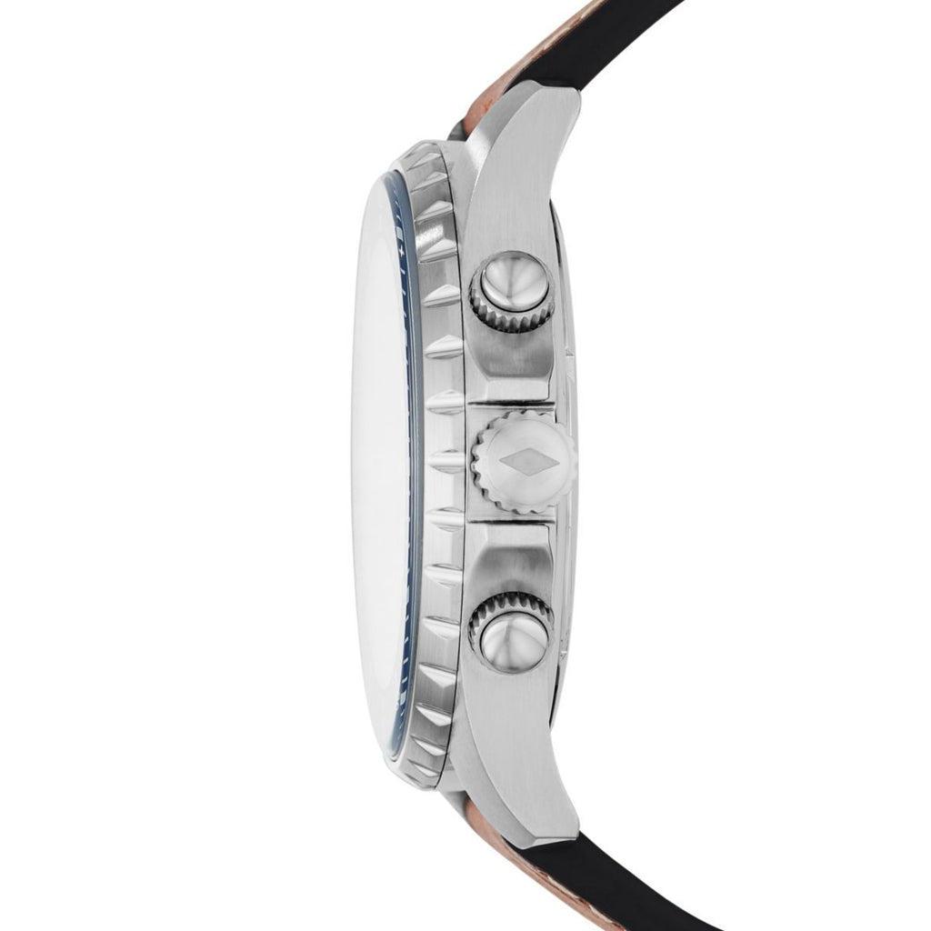 Fossil Dillinger Luggage Chronograph Blue Dial Brown Leather Strap Watch for Men - FS5675 Buy Now By Fossil