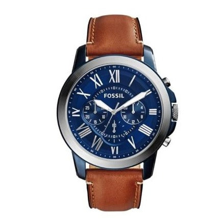 Fossil Grant Chronograph Blue Dial Brown Leather Strap Watch for Men - FS5151 Buy Now By Fossil