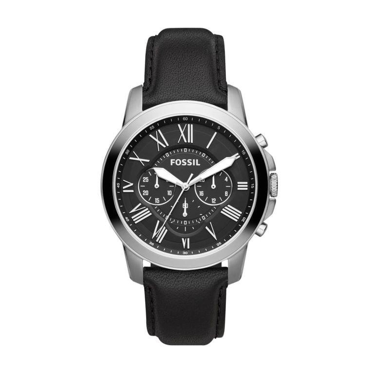 Fossil Grant Chronograph Black Dial Black Leather Strap Watch for Men - FS4812 Buy Now By Fossil