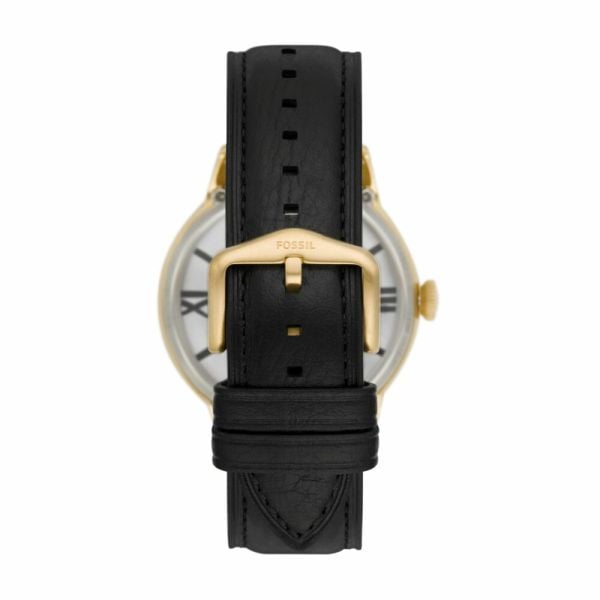 Fossil Townsman Automatic Skeleton Black Dial Black Leather Strap Watch for Men - ME3210 Buy Now By Fossil