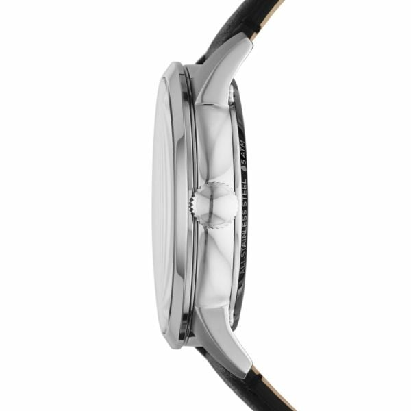 Fossil Townsman Automatic Skeleton Blue Dial Black Leather Strap Watch for Men - ME3200 Buy Now By Fossil