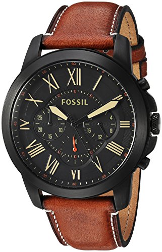 Fossil Grant Chronograph Black Dial Brown Leather Strap Watch for Men - FS5241 Buy Now By Fossil