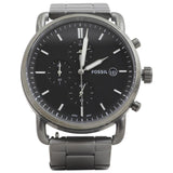 Fossil The Commuter Black Dial Grey Steel Strap Watch for Men - FS5400 Buy Now By Fossil