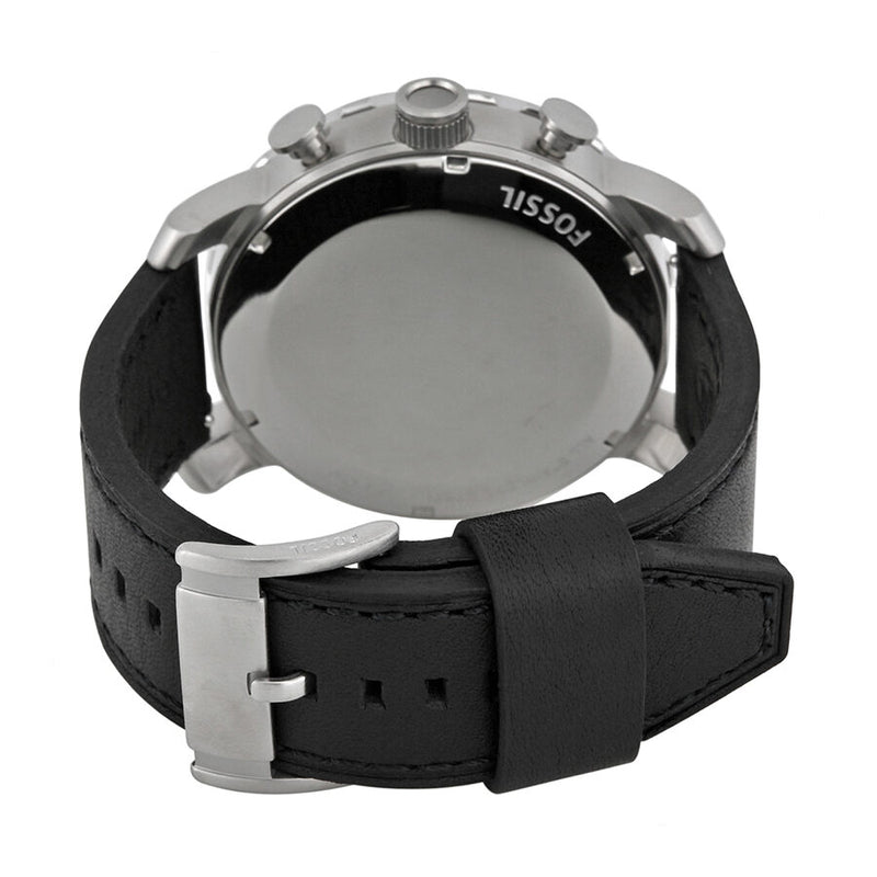 Fossil Nate Chronograph Black Dial Black Leather Strap Watch for Men - JR1436 Buy Now By Fossil