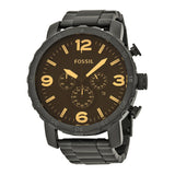 Fossil Nate Chrongraph Ion Plated Black Dial Black Steel Strap Watch for Men - JR1356 Buy Now By Fossil