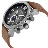 Fossil Nate Chronograph Grey Dial Brown Leather Strap Watch for Men - JR1424 Buy Now By Fossil