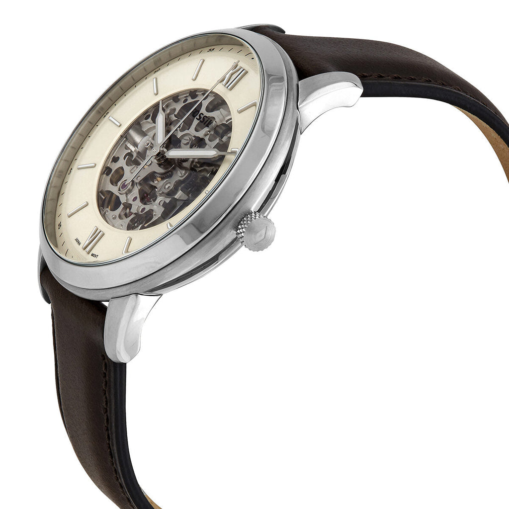 Fossil Neutra Automatic Skeleton White Dial Brown Leather Strap Watch for Men - ME3184 Buy Now By Fossil