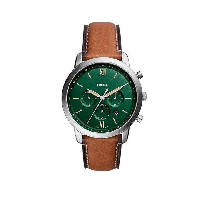 Fossil Neutra Chronograph Green Dial Brown Leather Strap Watch for Men - FS5735 Buy Now By Fossil