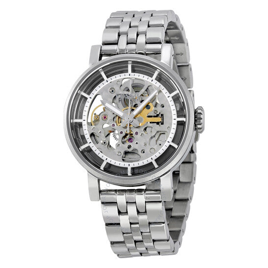Fossil Boyfriend Automatic Skeleton Silver Dial Silver Steel Strap Watch for Women - ME3067 Buy Now By Fossil