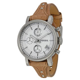 Fossil Boyfriend Chronograph White Dial Brown Leather Strap Watch for Women - ES3625 Buy Now By Fossil