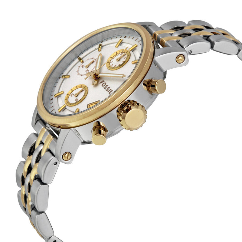 Fossil Original Boyfriend Analog White Dial Two Tone Steel Strap Watch for Women - ES3746 Buy Now By Fossil