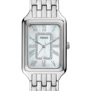 Fossil Raquel Three Hand Date Mother of Pearl Dial Silver Steel Strap Watch for Women - ES5306 Buy Now By Fossil