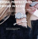Fossil Perfect Boyfriend Mother of Pearl Blue Dial Silver Steel Strap Watch for Women - ES3880 Buy Now By Fossil