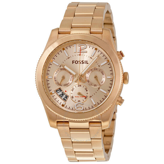Fossil Boyfriend Multifunction Rose Gold Dial Rose Gold Steel Strap Watch for Women - ES3885 Buy Now By Fossil