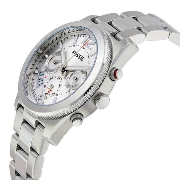 Fossil Boyfriend Chronograph Silver Dial Silver Steel Strap Watch for Women - ES2198 Buy Now By Fossil