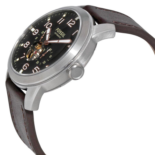 Fossil Pilot 54 Automatic Black Dial Brown Leather Strap Watch for Men - ME3118 Buy Now By Fossil