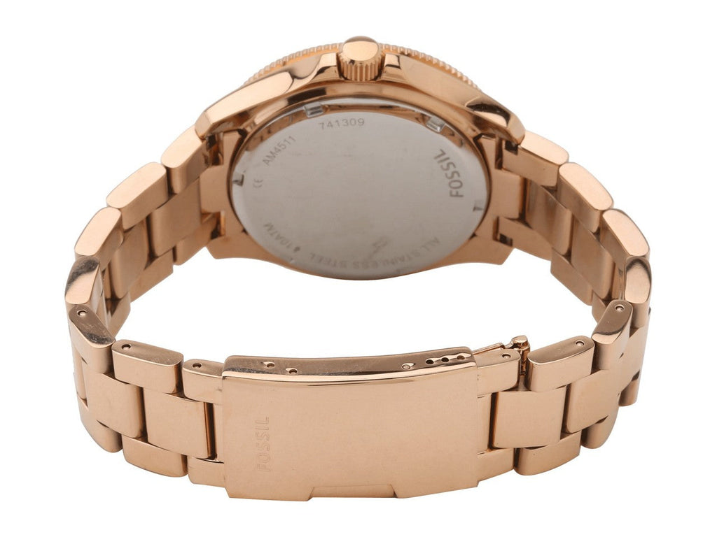 Fossil Cecile Rose Gold Dial Rose Gold Steel Strap Watch for Women - AM4511 Buy Now By Fossil