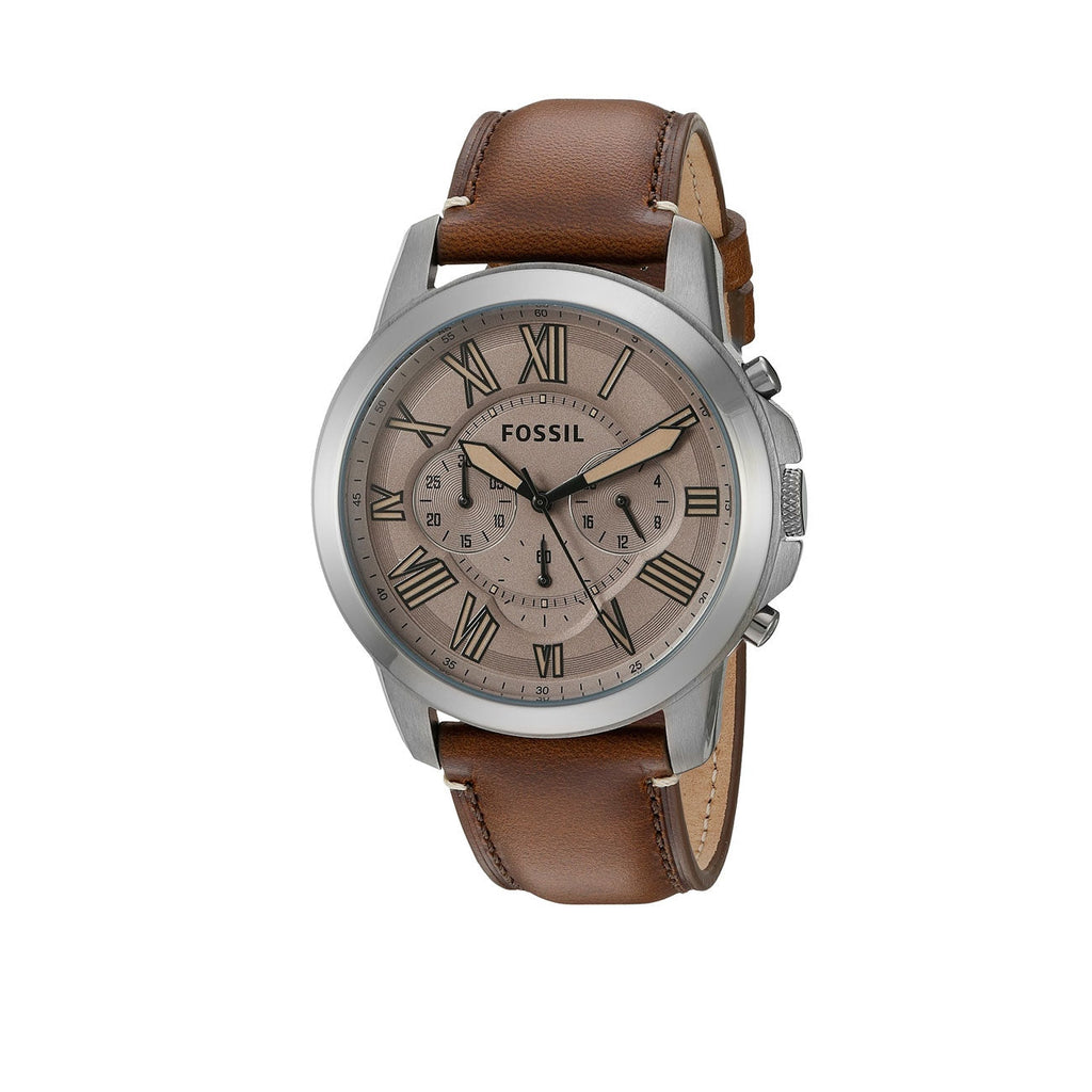 Fossil Grant Chronograph Brown Dial Brown Leather Strap Watch for Men - FS5214 Buy Now By Fossil