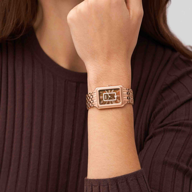 Fossil Raquel Three Hand Date Brown Dial Rose Gold Steel Strap Watch For Women - ES5323 Buy Now By Fossil