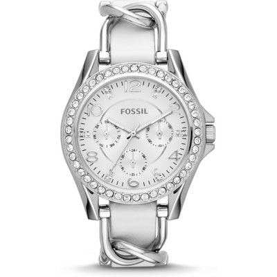 Fossil Riley White Dial White Leather Strap Watch for Women - ES3463 Buy Now By Fossil